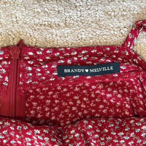 Brandy Melville Red Floral Mini Dress - OS/XS - Picture 6 of 9